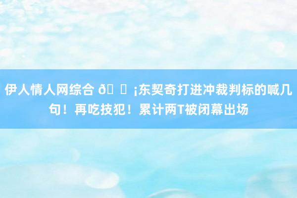 伊人情人网综合 😡东契奇打进冲裁判标的喊几句！再吃技犯！累计两T被闭幕出场